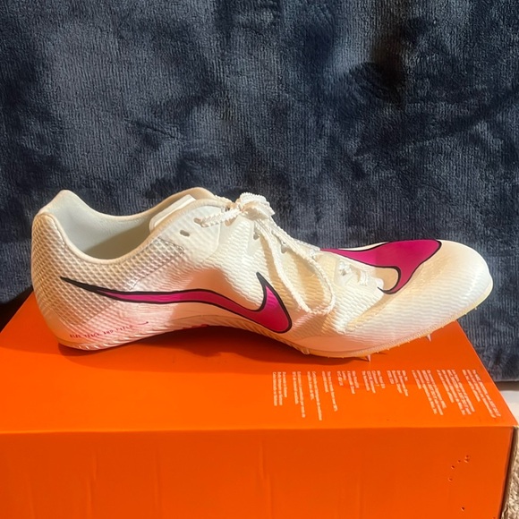 Nike Zoom Rival Sprint Women's White and Pink Track Shoes - Picture 12 of 13